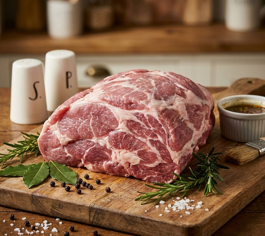Fresh Whole Pork Shoulder (Boneless)-Fresh Pork Butt - Ideal for Pulled Pork & BBQ - Antibiotics And Hormone Free - Nature&