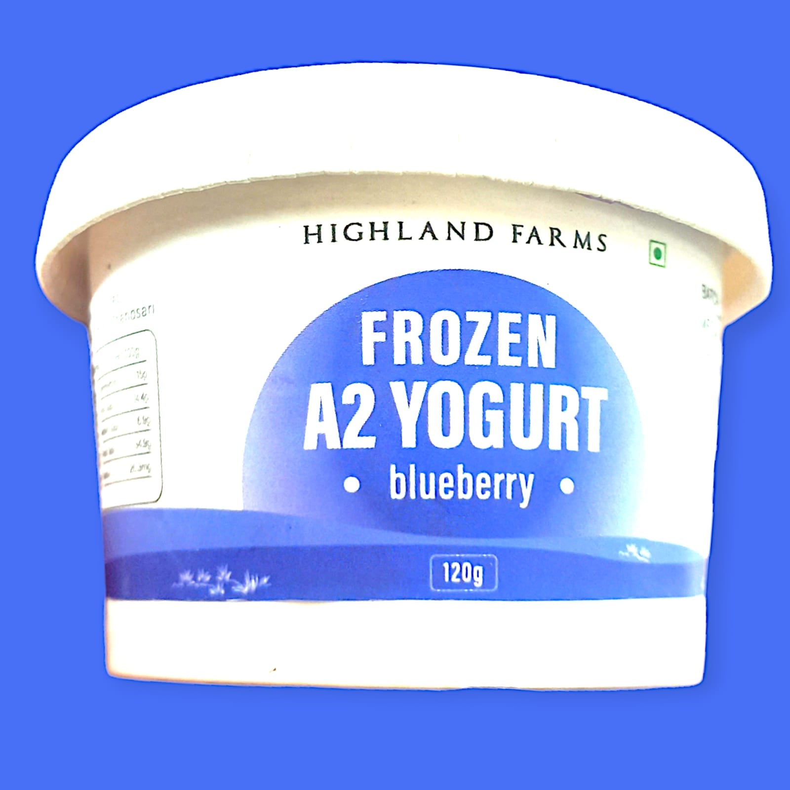 Yogurt | Frozen A2 Milk Yogurt (Blueberry) – Made With A2 Cow Milk – No Added Preservatives & No Artificial Flavour Or Colours – Highland Farms – 120gm