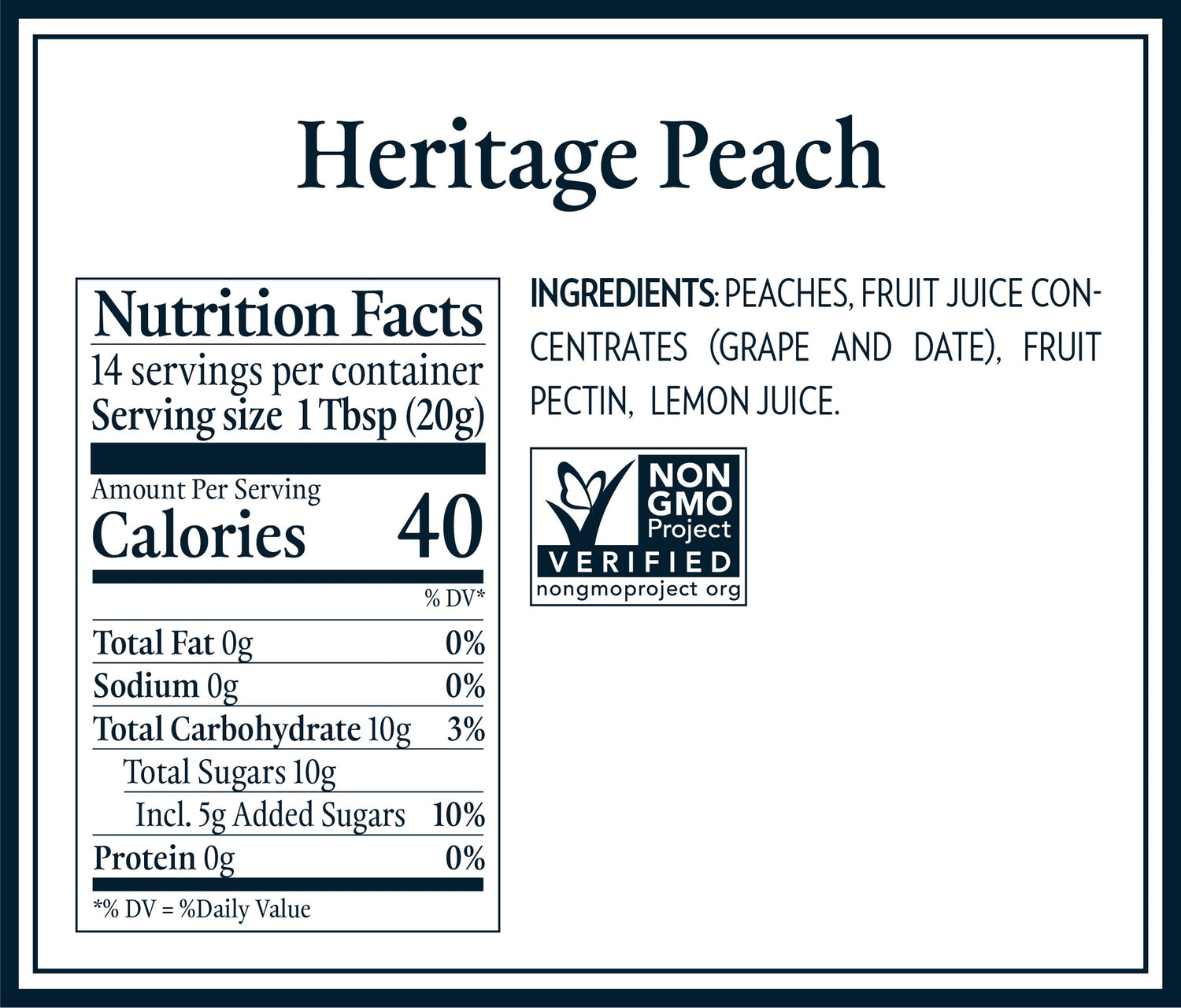 Fruit Spread | Heritage Peach (Sweetened Only With Vineyand Ripened grape And Fruit Juice) - Dalfour - 284gm