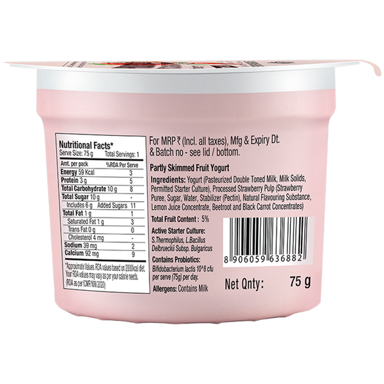 Fruit Yogurt Strawberry – Epigamia – 75gm