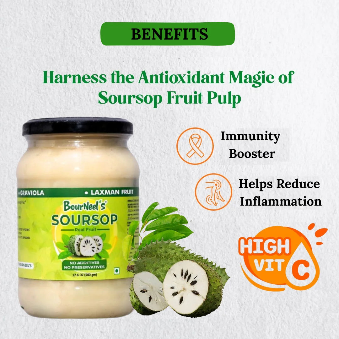 Fruit Jar | Soursop – Graviola – Laxman Phal – Guyobana – 100% Natural – Immunity Booster, No Additives & No Added Preservatives – BourNeel’s – 500gm