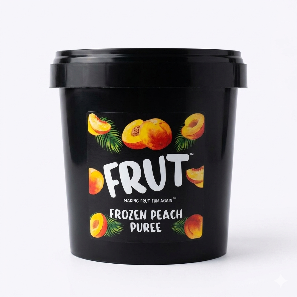 Puree | Frozen Peach Puree – Frozen – No Added Sugar, Flavours & No Added Preservatives – Frut – 1000gm
