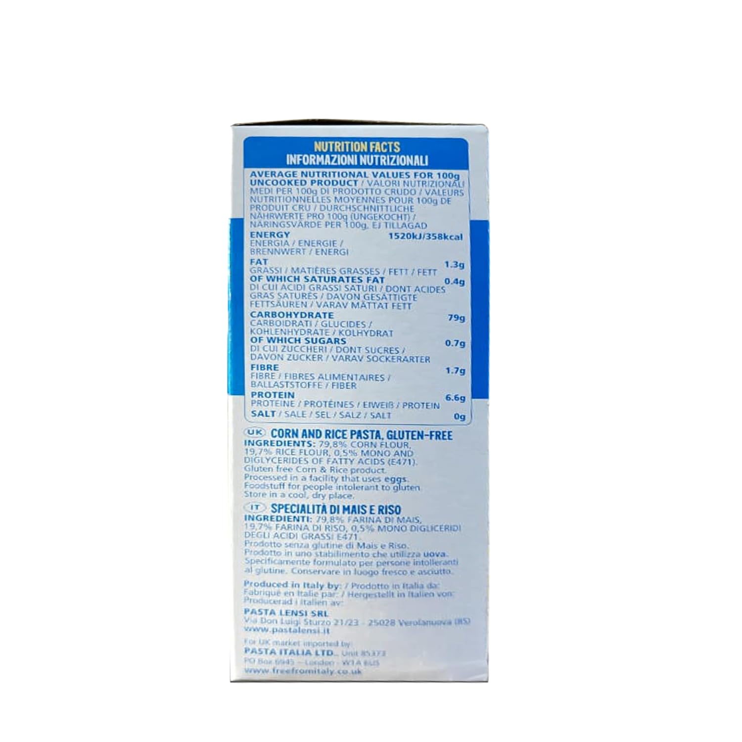 Pasta | Fusilli Pasta (Made By Corn & Rice) - Flavourful - Made In Italy - Health Friendly - Gluten Free & Lactose Free - Pasta Lensi - 400gm