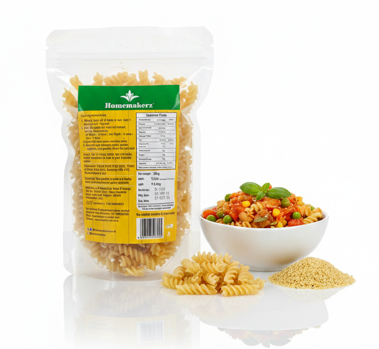 Pasta | Fusilli Foxtail Millet Pasta – Gluten Free, Low Fat, No Added Preservative, No Sugar & No Added Colour, MSG Free – Homemakerz – 250gm