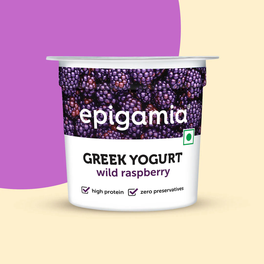 Yogurt | Wild Raspberry Greek Yogurt - High In Protein & No Added Preservatives – Epigamia - 85gm