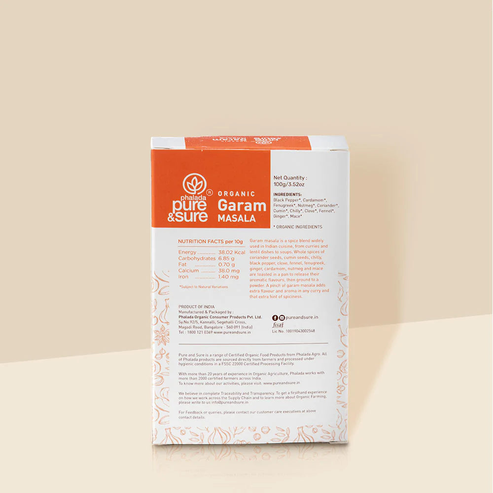 Garam Masala - Organic - Indian - Pure and Sure - 100gm