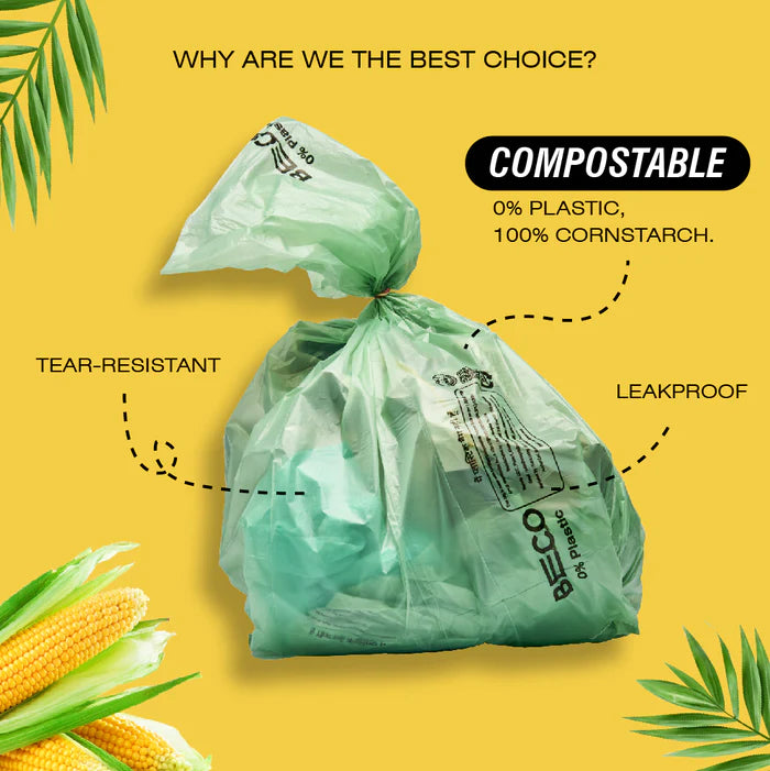 Garbage Bag | Eco Friendly & No Chemical - Beco - (Medium) - 30 Green Bags
