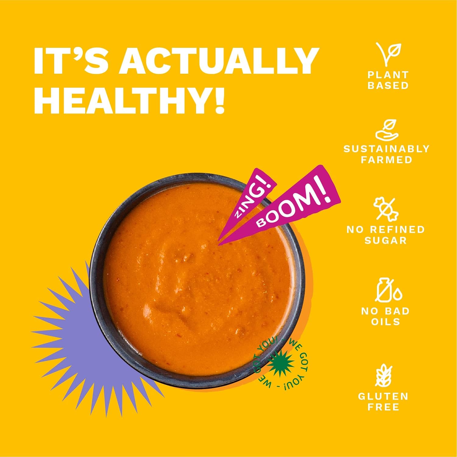 Garlic + Chilli (Spicy Tangy Savoury) - Stir Fry Sauce - Glaze, Momos, Dip - Natural - Indian - Gluten Free, No Refined Sugar & No Bad Oil - Boombay - 250gm