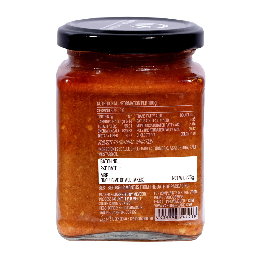 Dalle Garlic Paste - Indian - Vartoh Organic - 250gm