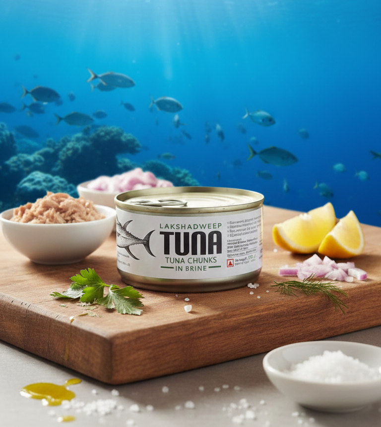Lakshadweep Tuna | Tuna Chunks In Brine - No Added Artificial Colours & No Added Preservatives – Marcela – 185gm