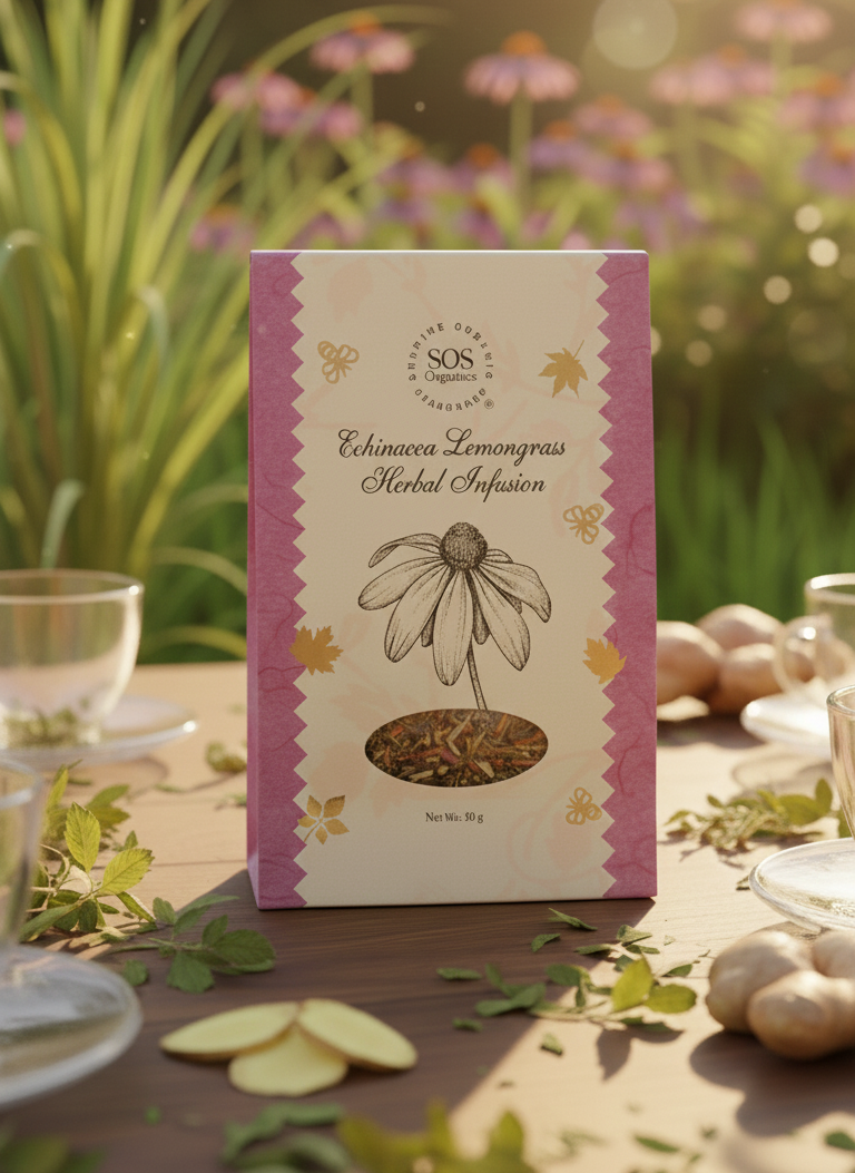 Echinacea Lemongrass Herbal Infusion – SOS Organics – 50gm