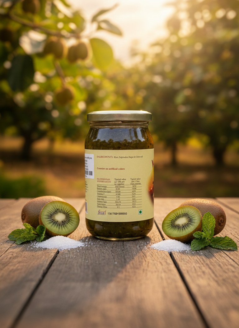 Jam | Kiwi Jam - Fresh Farm Produce - No Artificial Colours - Kumaoni - 490gm
