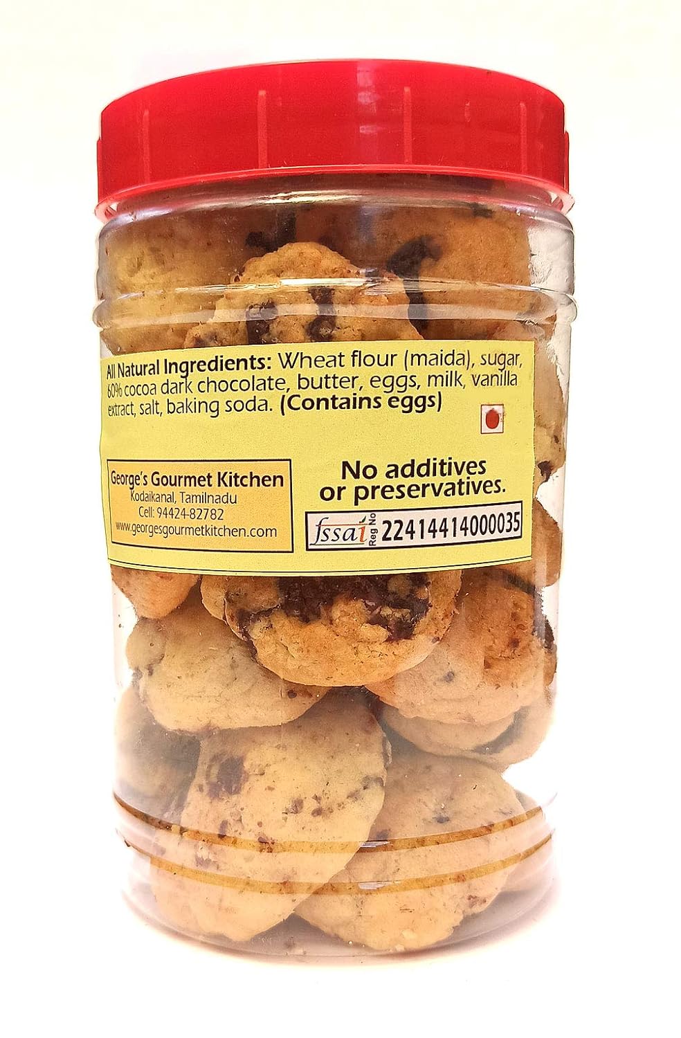 Cookies | Handmade Chocolate Chip Cookies – 55% Cocoa - George’s Gourmet Kitchen - 250gm