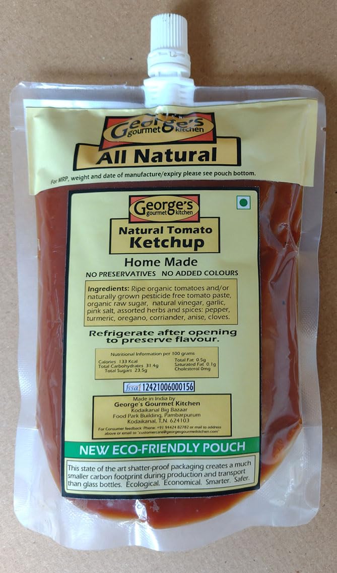 Organic Home Made Tomato Ketchup – George’s Gourmet Kitchen - 350gm