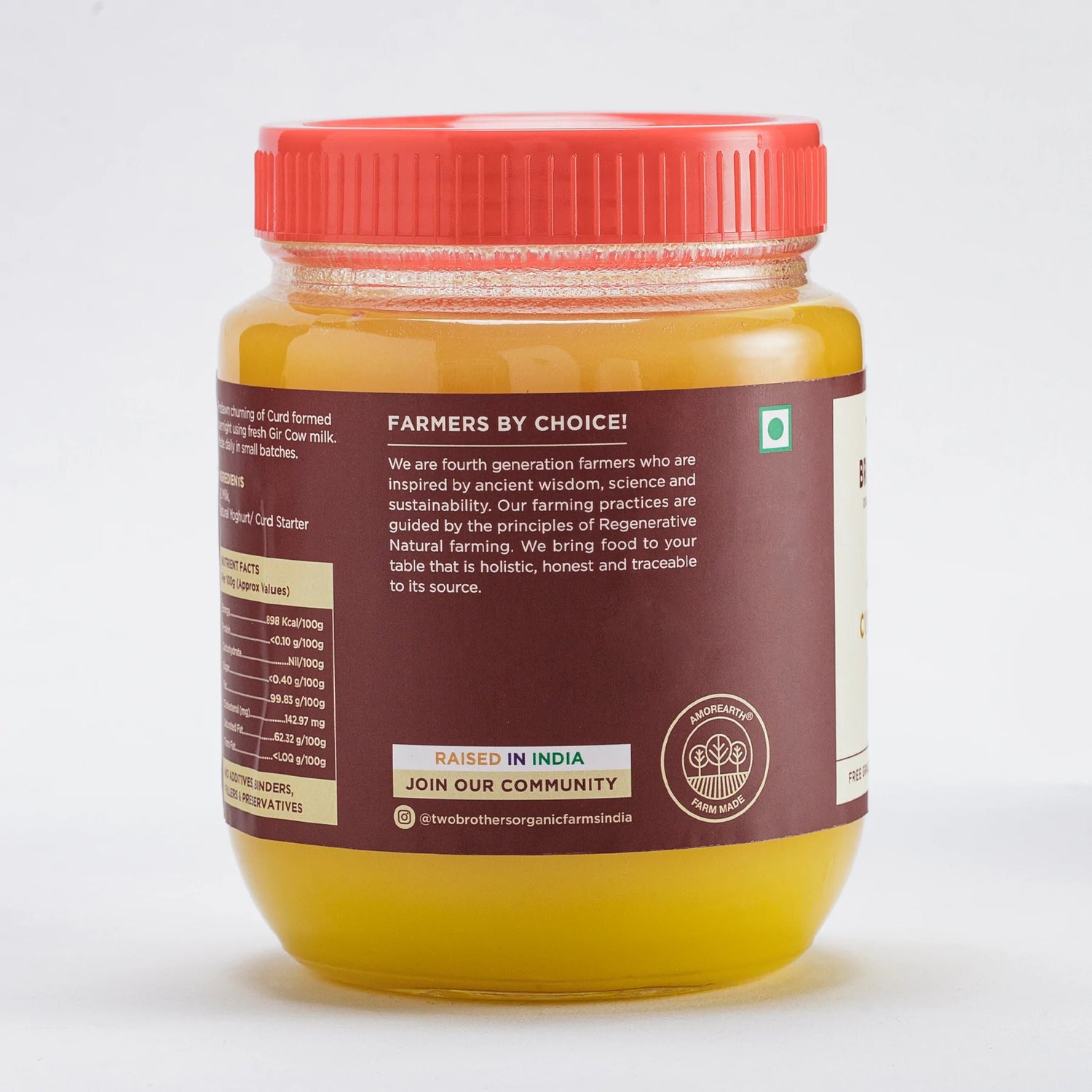 Ghee | A2 Cultured Desi Gir Cow Ghee - Free Grazed & Handmade - Natural - Indian - Two Brothers – 1000ml