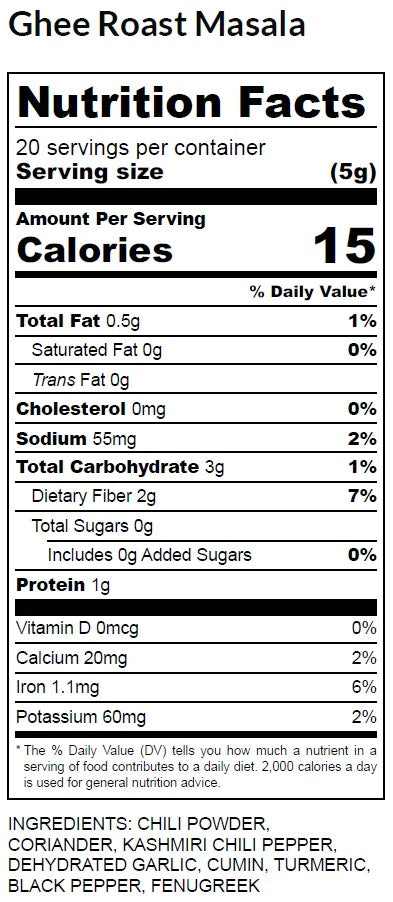 Ghee Roast | (Made With Sun Dried Spices With Overtones Of Garlic & Different Chillies) – Spiced Right – 100gm