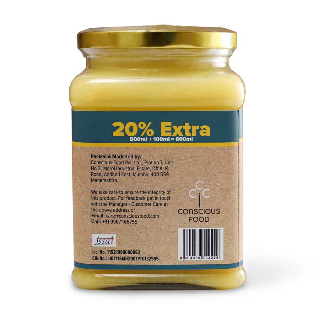 Ghee | A2 Gir Cow Ghee (Bilona Preparation) - Conscious Food - 200ml