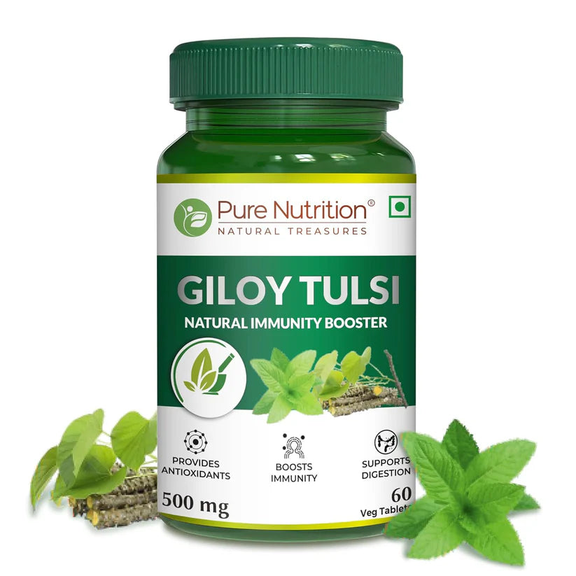 Giloy Tulsi | Support Digestion – Boosts Immunity – Natural Immunity Booster – Pure Nutrition – 60 Tablets