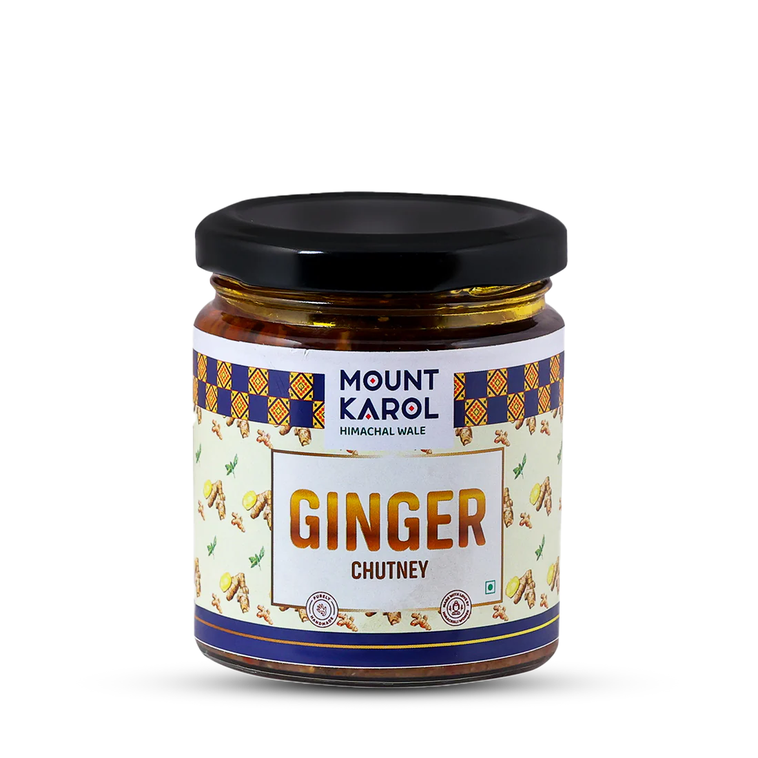 Chutney | Ginger Chutney - (Made With Cold Pressed Mustard Oil) - Pure Himalayan Flavor - No emulsifiers, Stabilisers, Nothing Artificial, No Flavour Enhancers, Colours & No Artificial Preservatives - Mount Karol - 200gm
