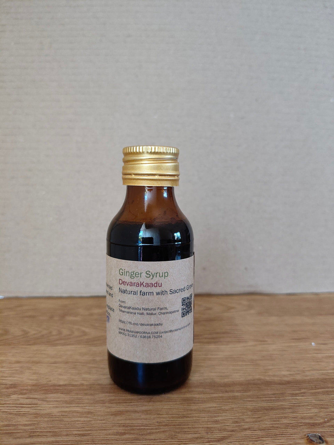 Candy | Ginger Syrup (Sweetened With Jaggery) - Praanapoorna - 75ml