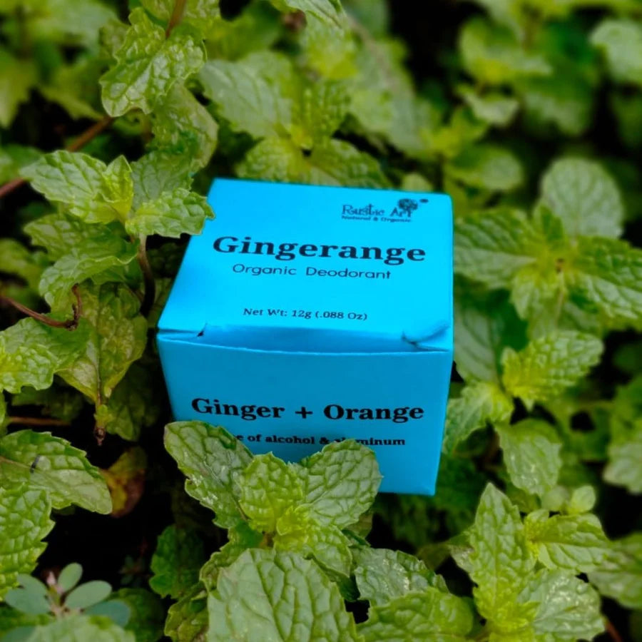 Deodorant | Gingerange + Orange - Deodorant (With Vitamin E) - Organic - Free Of Alcohol & Aluminum – Rustic Art – 12gm