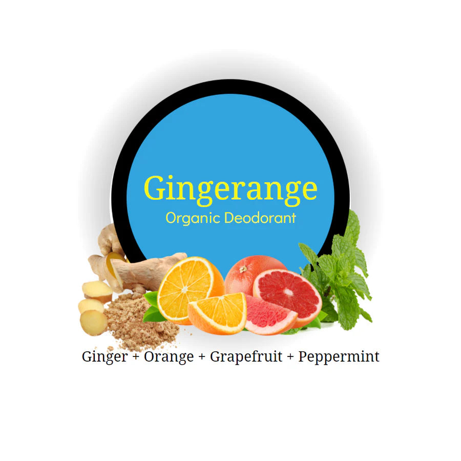 Deodorant | Gingerange + Orange - Deodorant (With Vitamin E) - Organic - Free Of Alcohol & Aluminum – Rustic Art – 12gm
