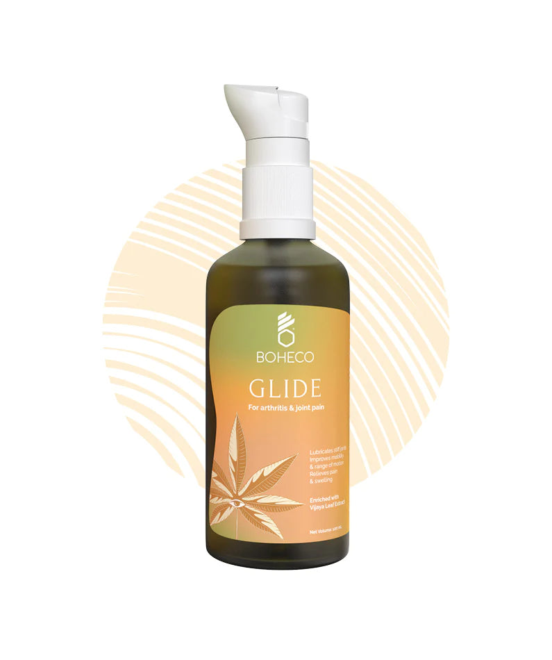 Sprains Oil | Glide For Arthritis – Enriched With Vijaya Leaf Extract - Vegan & Cruelty Free – Boheco Life – 100ml