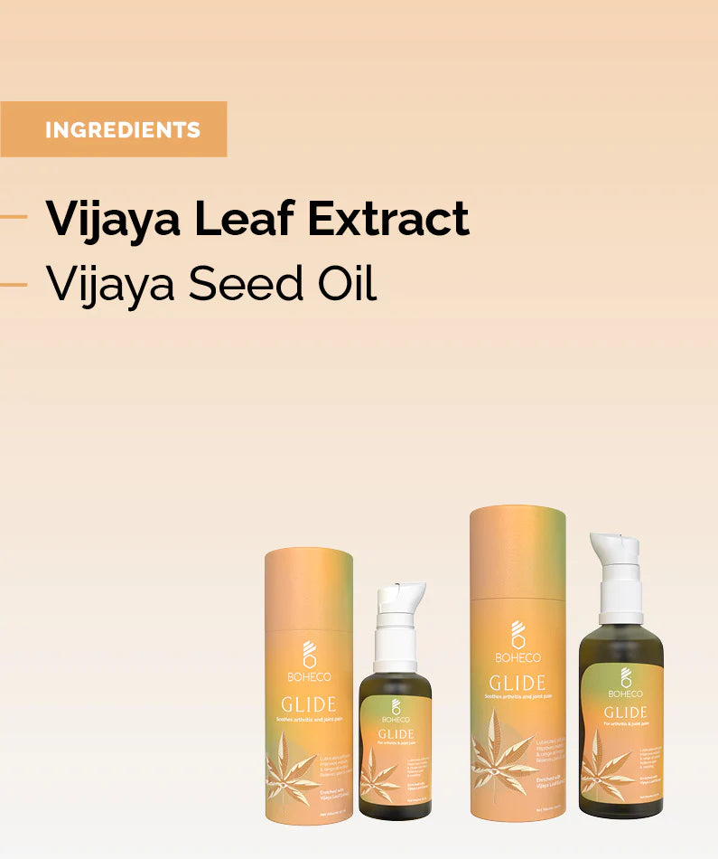 Sprains Oil | Glide For Arthritis – Enriched With Vijaya Leaf Extract - Vegan & Cruelty Free – Boheco Life – 100ml