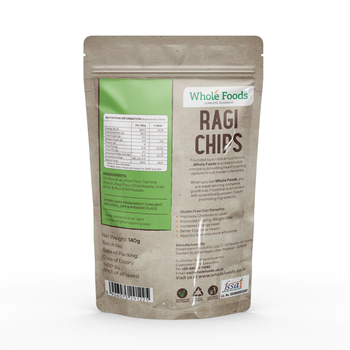 Chips | Ragi Chips - Gluten Free - Whole Foods - 100gm