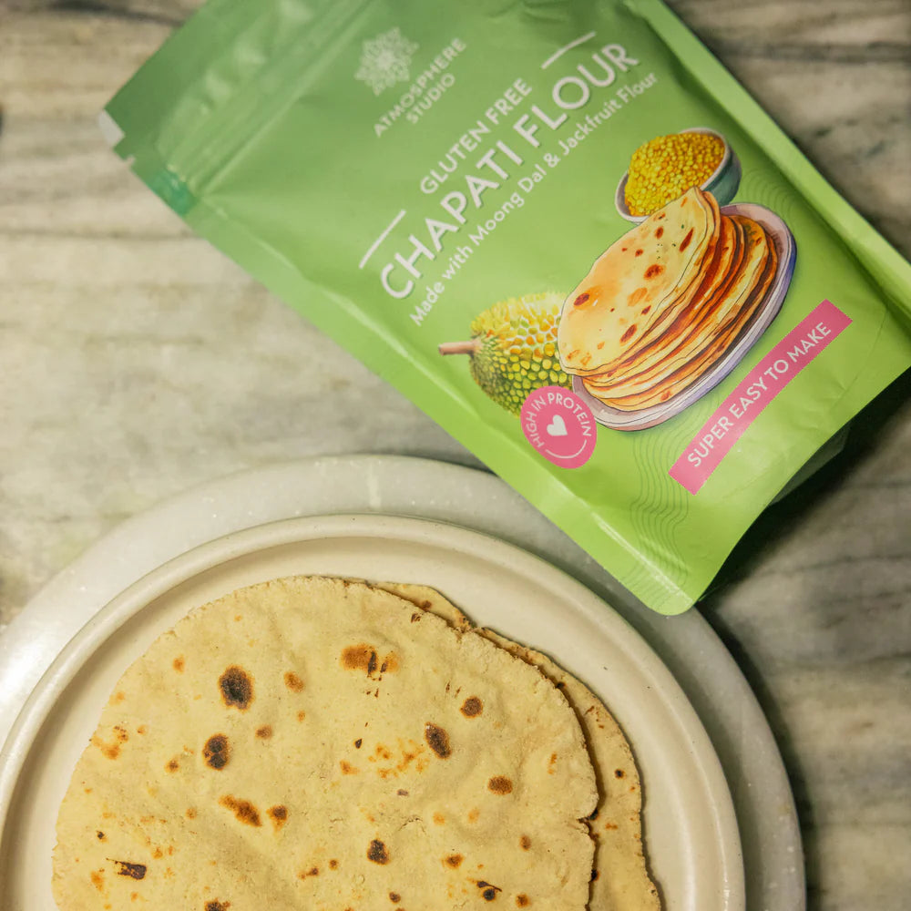 Flour | Gluten Free Chapati Flour (Made With Moong Dal & Jackfruit Flour) - Gluten Free - Atmosphere - 350gm