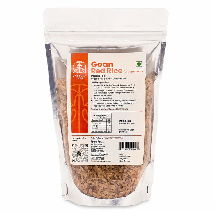 Rice | Goan Red Rice – Gluten Free – Sattvic Foods – 850gm