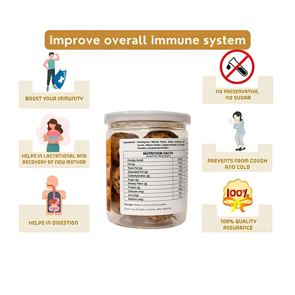 Laddoo | Dry Fruit Gond Laddoo - No Sugar & No Added Preservatives - Elworld Organic - 300gm