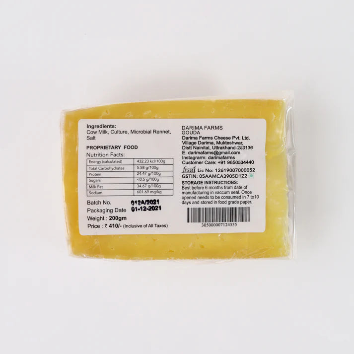 Gouda Cheese - Pasteurized - Darima - 200gm