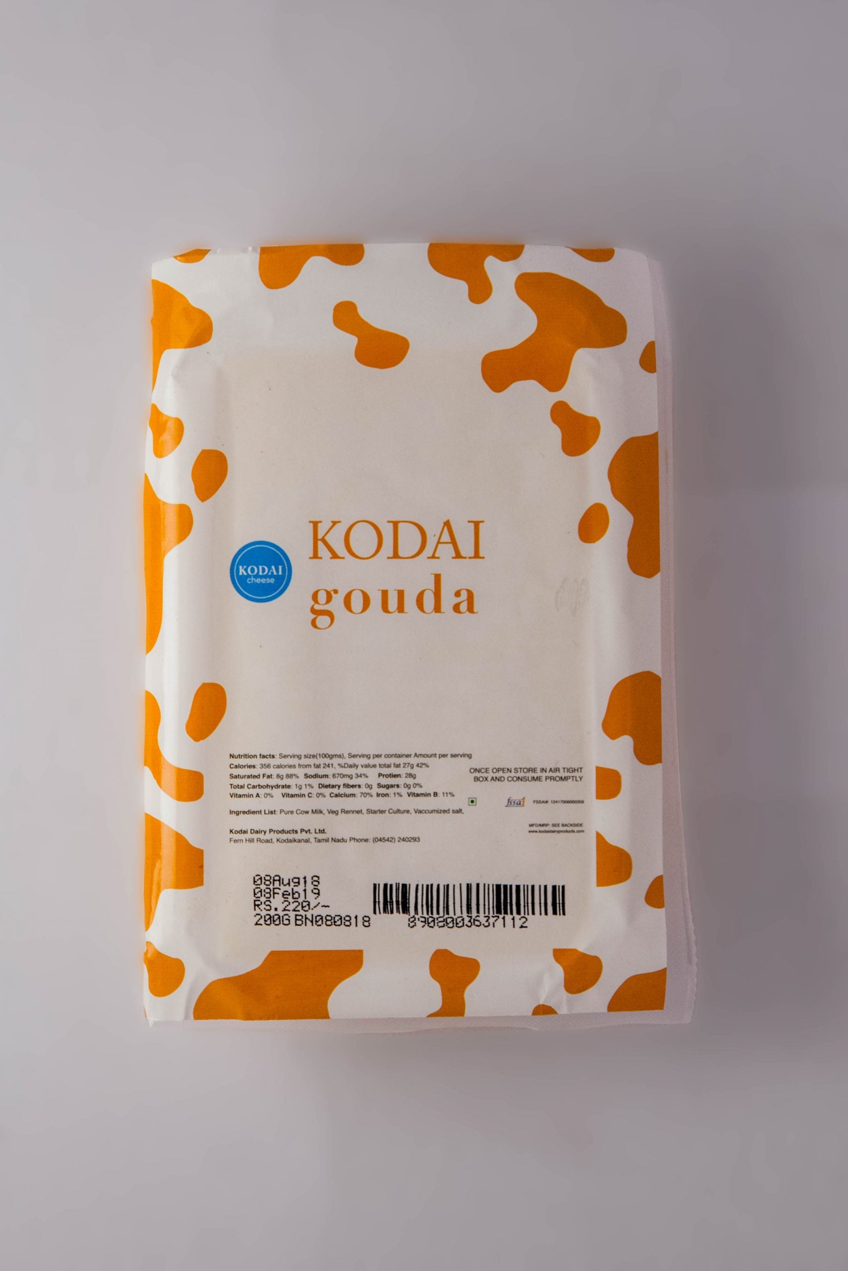 Gouda Cheese - Pasteurized - Kodai - 200gm