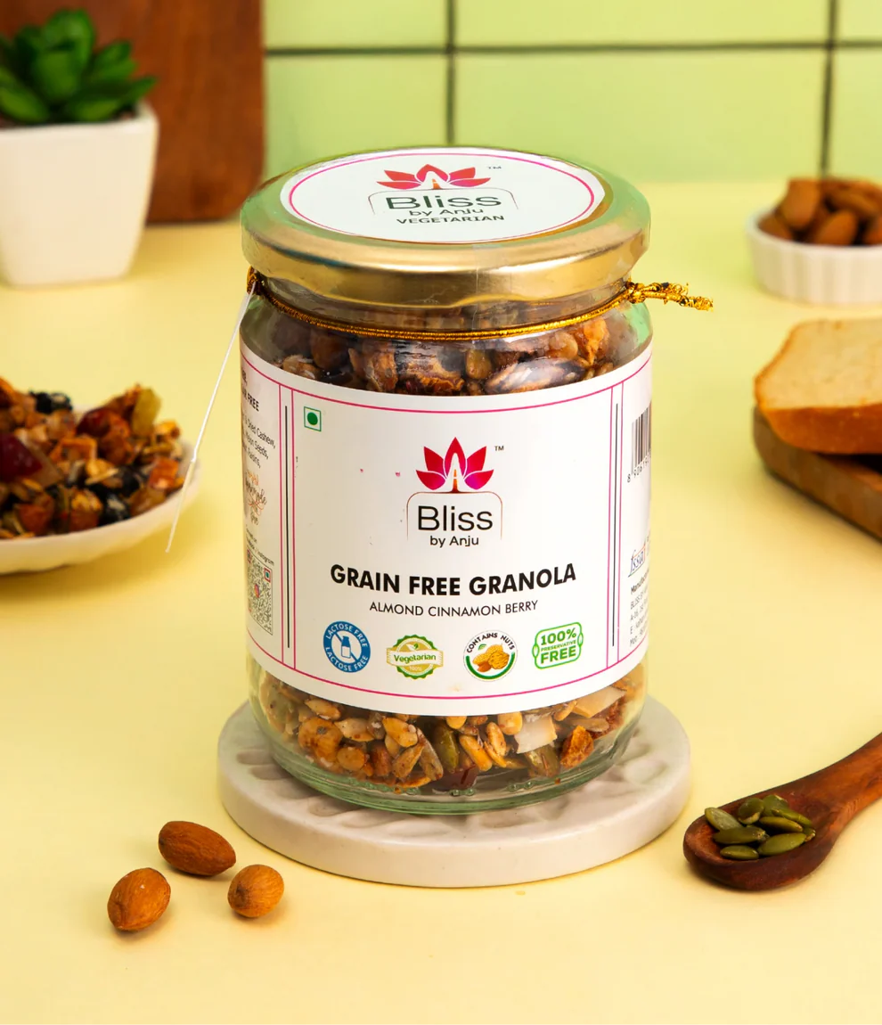 Granola | Grain Free Granola (With Almond Cinnamon Berry) - Gluten Free - Bliss Box Foods – 250gm