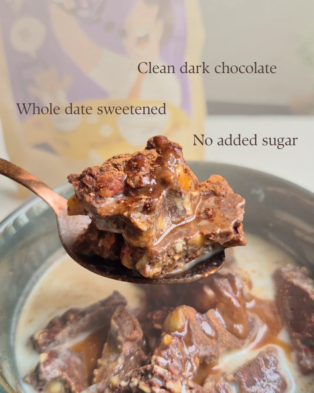 Most Chocolatiest Granola Ever - Date sweetened & Heavy Metal Tested- 100% Vegan, Gluten Free, Plant Based , Clean Snack -No additives, No Added Sugar, No Syrups– Safe Bee – 60gm