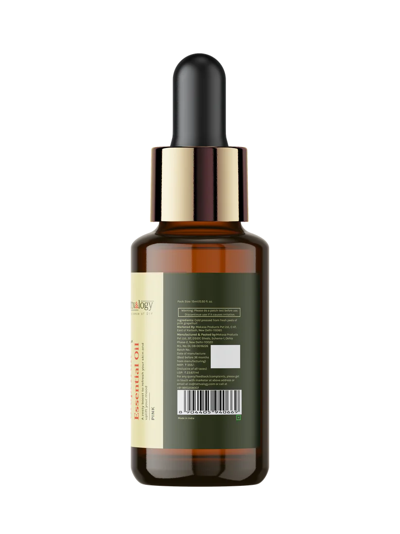 Essential Oil | Grapefruit Essential Oil - Organic - Paraben Free & Preservatives Free - Tattvalogy - 15ml