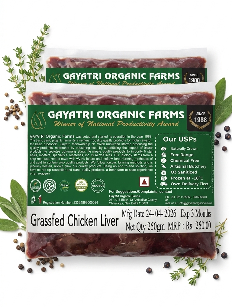 Chicken Liver | Grassfed Chicken Liver- Frozen Meat –No GMO, Chemical Free, No Antibiotics And Hormone Free – Nature’s Soul – 250gm