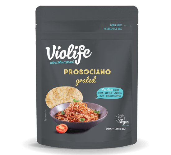 Cheese | Grated Prosociano (With Vitamin B12) - Vegan, Gluten Free, Dairy Free, Soya Free, Lactose Free & No Added Preservatives - Violife - 100gm