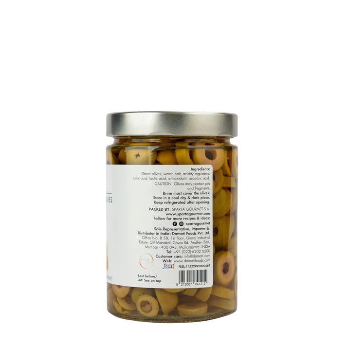 Green Olives | Sliced - Vegan, Gluten Free & Sugar Free - Sparta Gourmet – 580gm