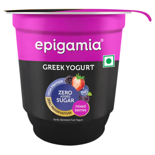 Greek Yogurt Strawberry - Zero Added Sugar & High Protein – Epigamia - 110gm