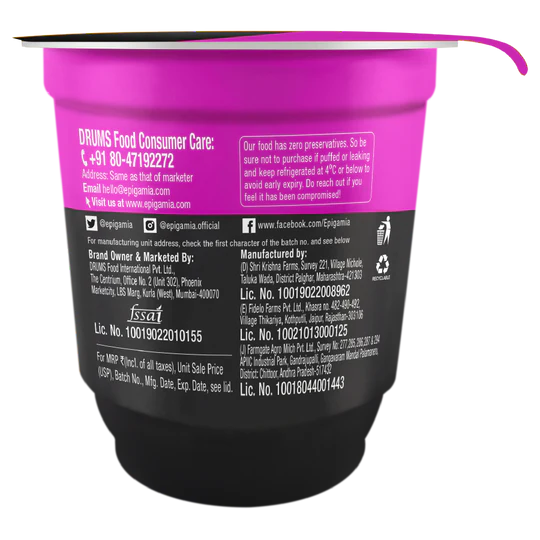 Greek Yogurt Strawberry - Zero Added Sugar & High Protein – Epigamia - 110gm