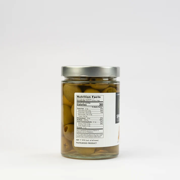 Green Olives | Jalapeno Stuffed – Vegan, Gluten Free & Sugar Free - Sparta Gourmet – 580gm