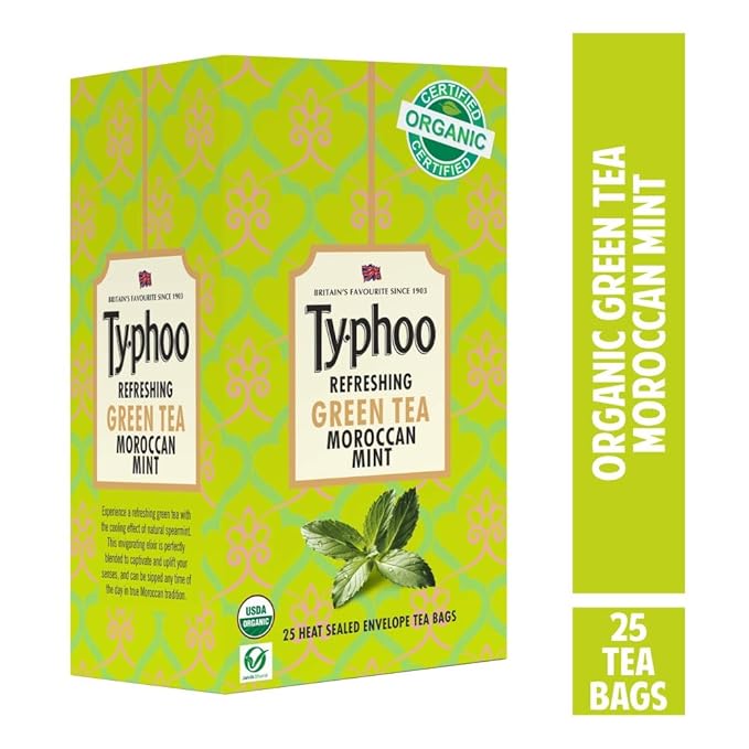 Green Tea, Moroccan Mint - USDA Organic - Typhoo - 25Tea Bags