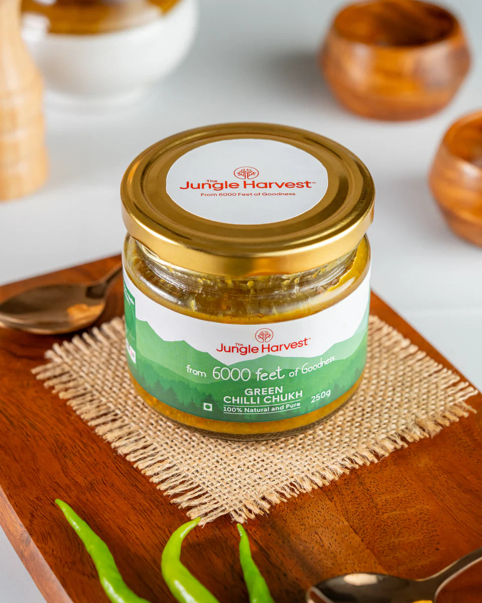 Chutnеy | Green Chilli Chutney Chukh - 100% Natural And Pure -Mеtabolism, Antioxidants ,Digеstion - Chemical-Free Preparation , Preservatives Free - Jungle Harvest - 250gm