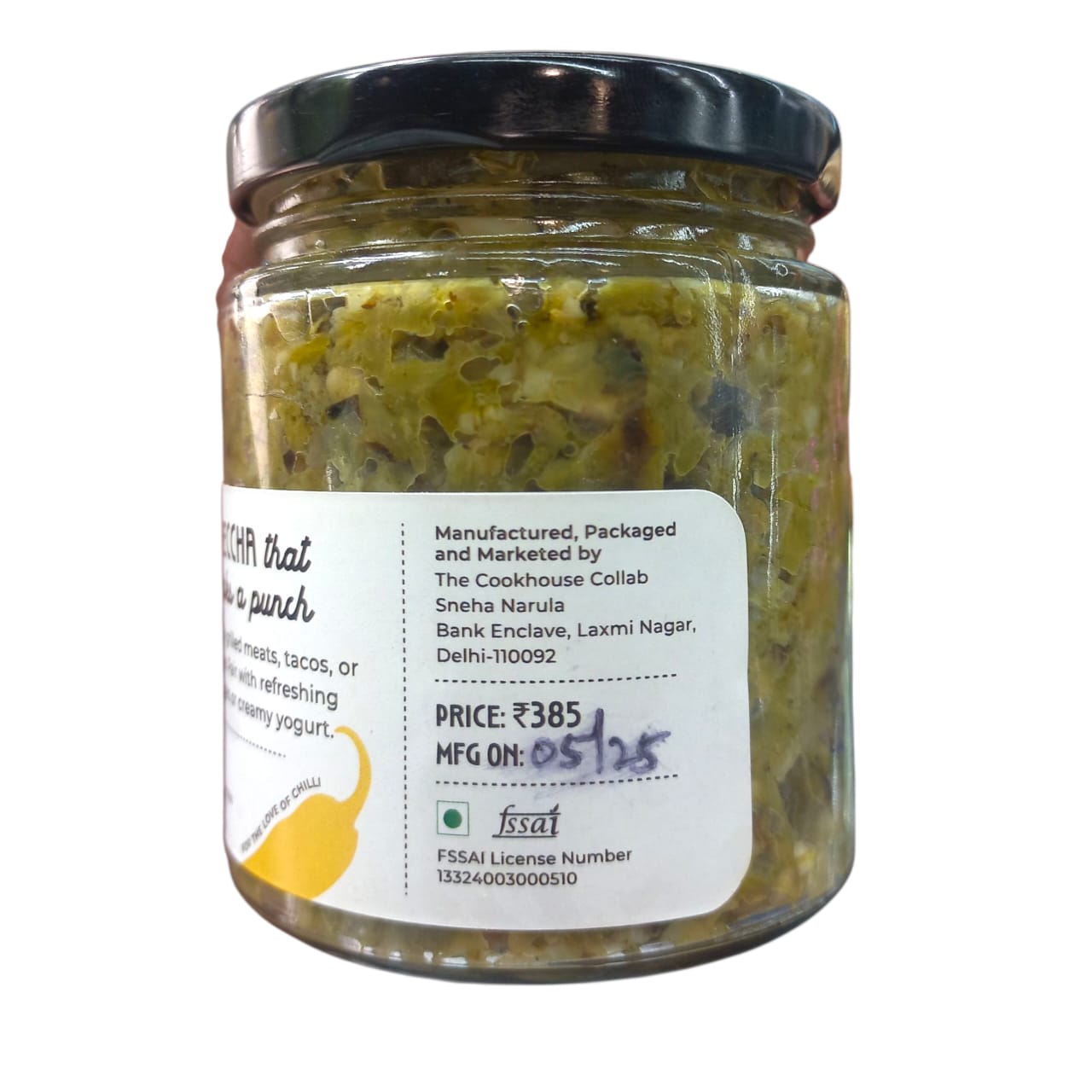 Green Chilli Thecha | Made With Organic Ingredients - No Added Preservatives & No Additives - The Cook House Collab - 330gm