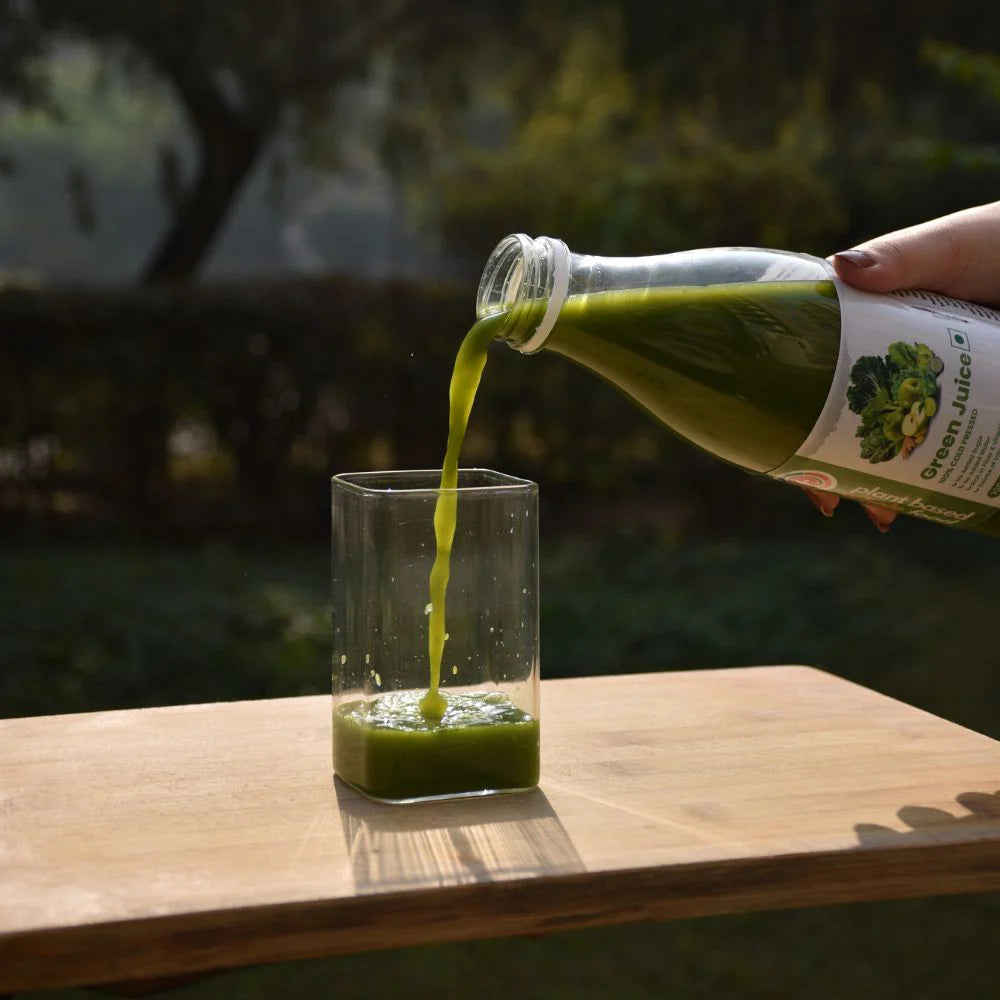 Juice | Green Juice (With & Without Spinach) - Cold Pressed -Plant-Based Energy Matrix, Antioxidant Green Complex- No Added Sugar, Preservatives & Artificial Colour -Plant Based Whole Food- 1000ml