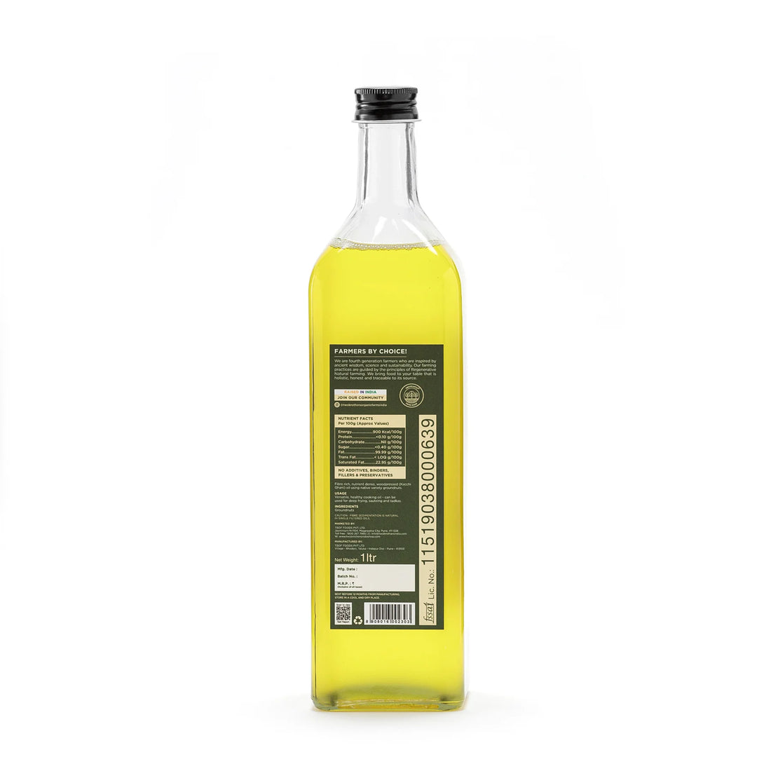 Groundnut Oil | Moongphali Ka Tel - Unrefined Oil - Single Filtered - Cold Pressed Oil - No Additives, Binders, Fillers & No Added Preservatives - Two Brothers - 5000ml