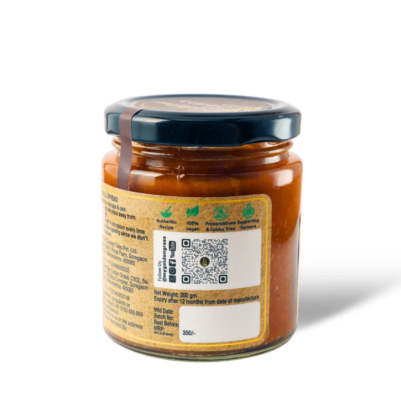 Spread | Guava Chilli Spread - 100% Natural – Vegan, No Added Colour & No Added Preservatives – Golden Grass – 200gm