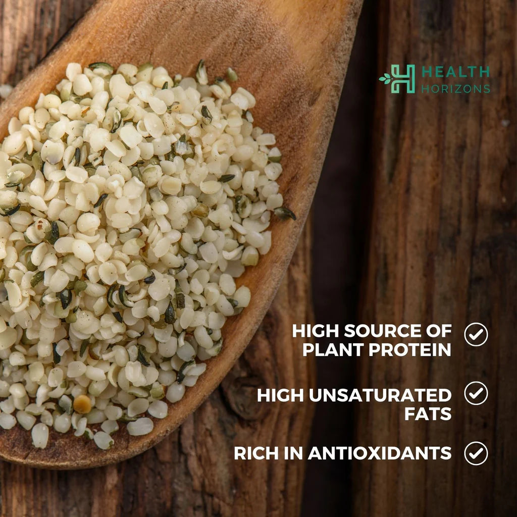 Hemp Heart | Natural – Vegan, Soy Free, No Additives & High In Antioxidants – Health Horizon – 500gm